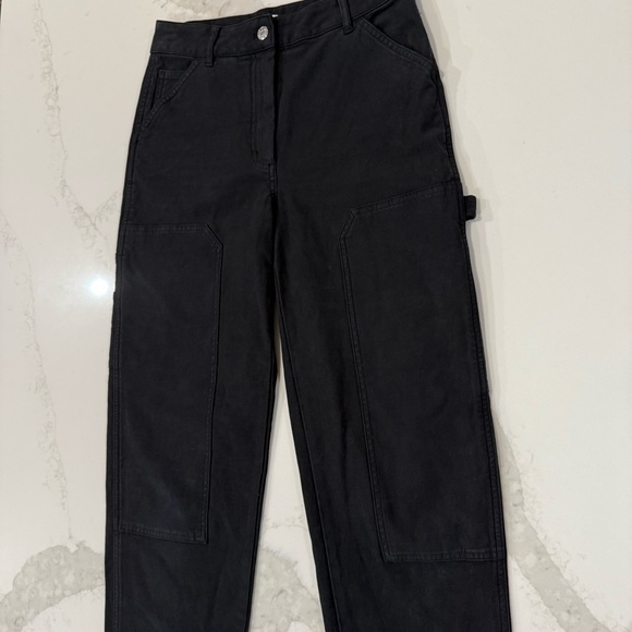 Wilfred Free x Aritzia Brennan Knee Patch Utility High Rise Pants Womens 6 Black - Picture 9 of 15